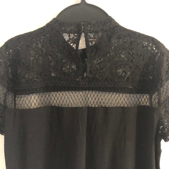 Express Black Top Lace Top - Picture 3 of 4